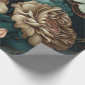 Schmetterlinge und Blume dunkles klassisches Desig Geschenkpapier (Ecke)