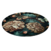 Schmetterlinge und Blume dunkles klassisches Desig Schneidebrett (Ecke)