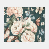 Schmetterlinge und Blume Fleecedecke (Vorderseite (Horizontal))