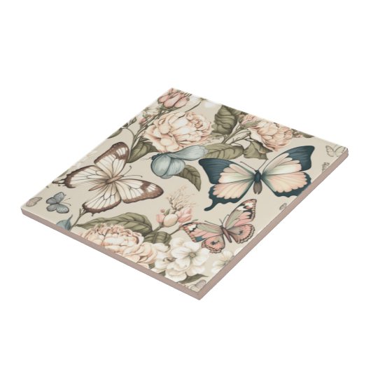 Schmetterlinge und Blume Fliese (Seite)