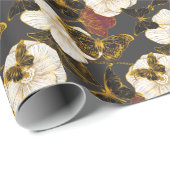 Schmetterlinge und Blume: Frühjahrsmuster Geschenkpapier (Rolleneckpunkt)