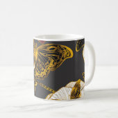 Schmetterlinge und Blume: Frühjahrsmuster Kaffeetasse (VorderseiteRechts)