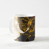 Schmetterlinge und Blume: Frühjahrsmuster Kaffeetasse (Vorderseite Links)