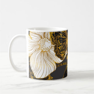 Schmetterlinge und Blume: Frühjahrsmuster Kaffeetasse