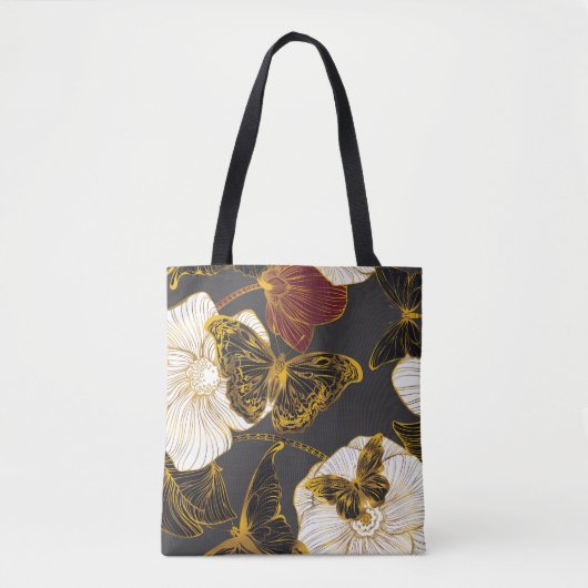 Schmetterlinge und Blume: Frühjahrsmuster Tasche (Vorderseite)