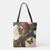 Schmetterlinge und Blume: Frühjahrsmuster Tasche (Rückseite)