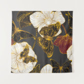 Schmetterlinge und Blume: Frühjahrsmuster Wandteppich (Vorderseite (Horizontal))