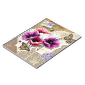 Schmetterlinge und Blume für Mama Notizblock (Linke Seite)