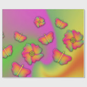 Schmetterlinge und Blume Geschenkpapier (Flach)