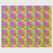 Schmetterlinge und Blume Geschenkpapier (Flach)