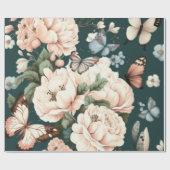 Schmetterlinge und Blume Geschenkpapier (Flach)