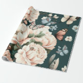 Schmetterlinge und Blume Geschenkpapier (Ungerollt)