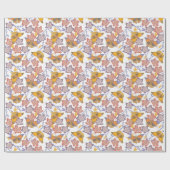 Schmetterlinge und Blume Geschenkpapier (Flach)