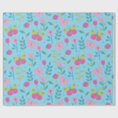 Schmetterlinge und Blume. Geschenkpapier (Flach)