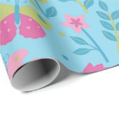 Schmetterlinge und Blume. Geschenkpapier (Rolleneckpunkt)