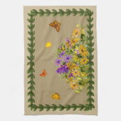 Schmetterlinge und Blume Geschirrtuch (Vertikal)
