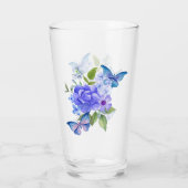 Schmetterlinge und Blume Glas (Rückseite)