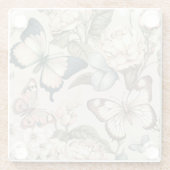 Schmetterlinge und Blume Glasuntersetzer (Rückseite)