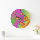 Schmetterlinge und Blume große Uhr (Zuhause)