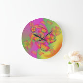 Schmetterlinge und Blume Große Wanduhr (Zuhause)