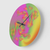 Schmetterlinge und Blume Große Wanduhr (Winkel)