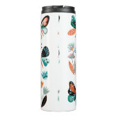Schmetterlinge und Blume, handgezeichnete Sammlung Thermosbecher (Rückseite)