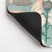 Schmetterlinge und Blume helle grüne Dekoration Mousepad (Ecke)