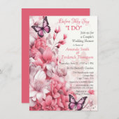 Schmetterlinge und Blume in verschiedenen Farbtöne Einladung (Vorne/Hinten)