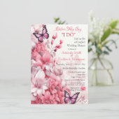 Schmetterlinge und Blume in verschiedenen Farbtöne Einladung (Stehend Vorderseite)