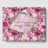 Schmetterlinge und Blume in verschiedenen Farbtöne Gästebuch (Rückseite)