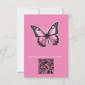 Schmetterlinge und Blume in verschiedenen Farbtöne RSVP Karte (Rückseite)