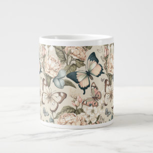 Schmetterlinge und Blume Jumbo-Tasse