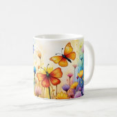 Schmetterlinge und Blume Kaffeetasse (VorderseiteRechts)