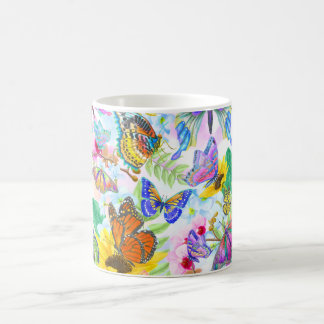 Schmetterlinge und Blume Kaffeetasse