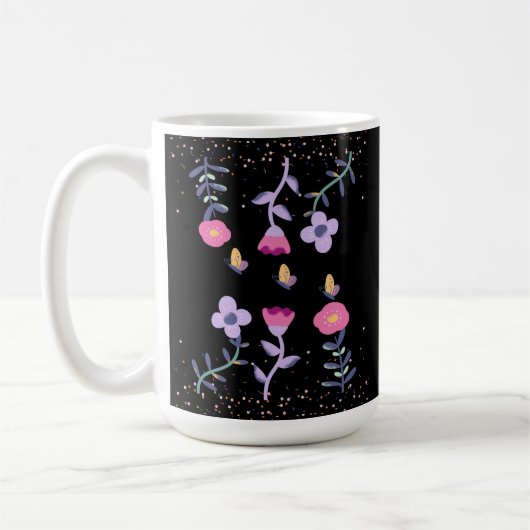 Schmetterlinge und Blume Kaffeetasse (Links)