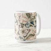 Schmetterlinge und Blume Kaffeetasse (VorderseiteRechts)