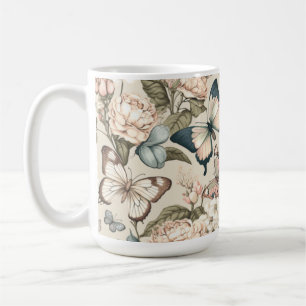 Schmetterlinge und Blume Kaffeetasse