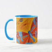 Schmetterlinge und Blume Keramik Tasse (Links)