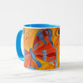 Schmetterlinge und Blume Keramik Tasse (Vorderseite Links)