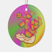 Schmetterlinge und Blume Keramikornament (Links)