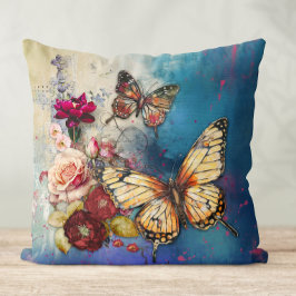 Schmetterlinge und Blume Kissen
