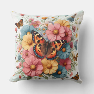 Schmetterlinge und Blume Kissen