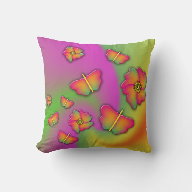 Schmetterlinge und Blume Kissen (Vorderseite)