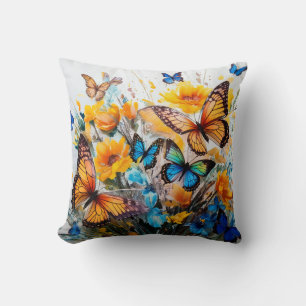 Schmetterlinge und Blume Kissen