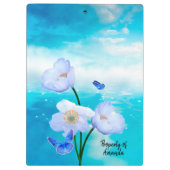 Schmetterlinge und Blume Klemmbrett (Rückseite)
