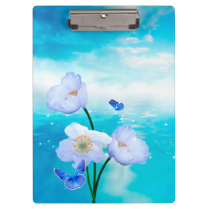 Schmetterlinge und Blume Klemmbrett