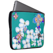 Schmetterlinge und Blume Laptopschutzhülle (Vorne Rechts)
