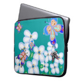 Schmetterlinge und Blume Laptopschutzhülle (Vorderseite Links)