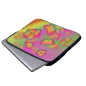 Schmetterlinge und Blume Laptopschutzhülle (Vorne Knopf)