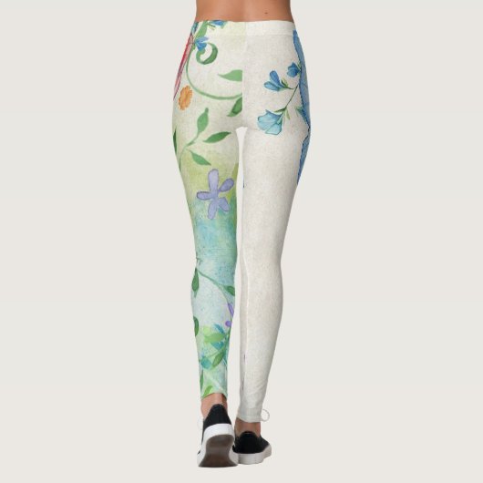 Schmetterlinge und Blume Leggings (Rückseite)